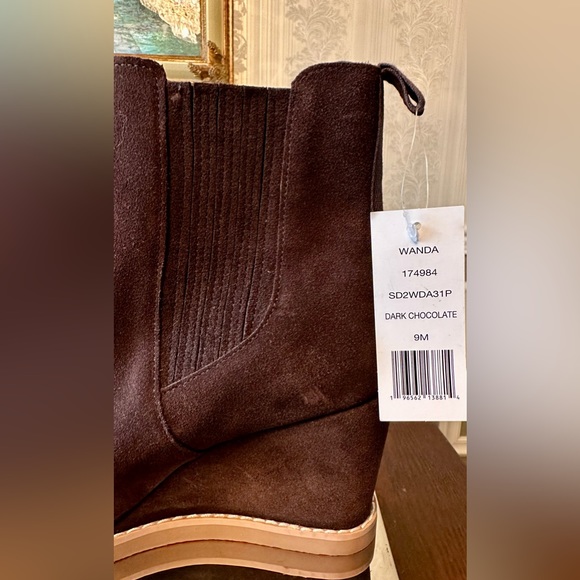 NWT!🤩Splendid!❄️WANDA!⛄️Wedge Heel Ankle Bootie/dark chocolate brown/Size-9 - Picture 5 of 14